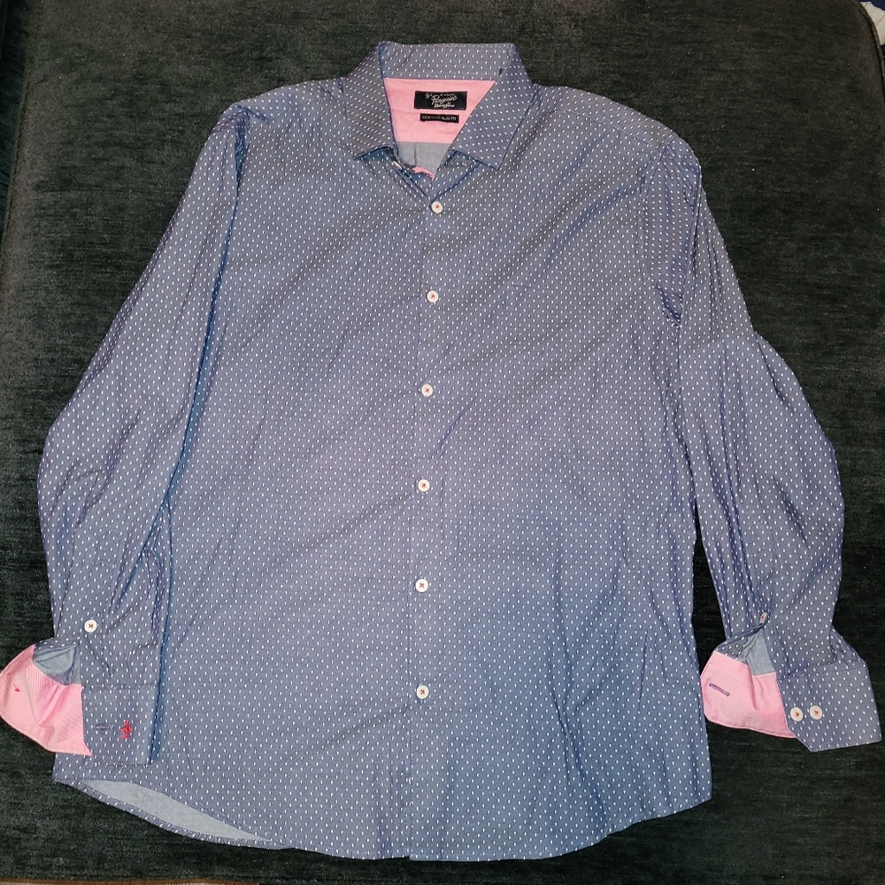 Original Penguin, Slim fit (16 32/33)Blue/Pink dress shirt